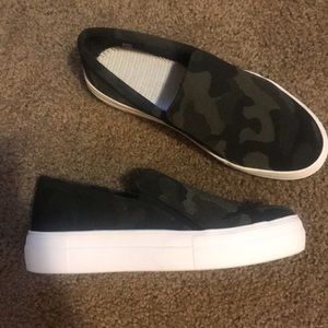 Camo slip on shoes